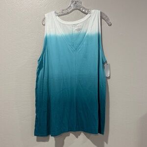NWT Lane Bryant Teal Ombre Tank Top plus size 26/28